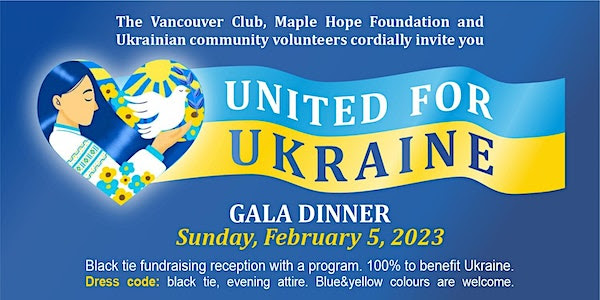 United For Ukraine Gala Dinner – moved to Feb 5